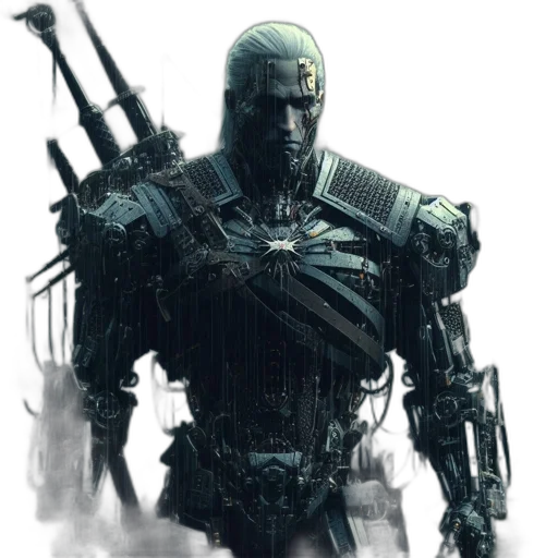 robot, weapon, concept art, cyberpunk transparent PNG cut-out