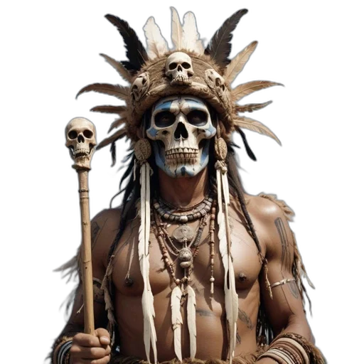 staff, mask, face, jewelry transparent PNG cut-out