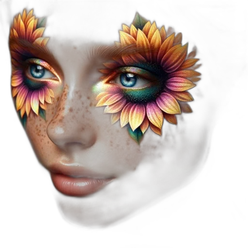 mask, face, flower, jewelry transparent PNG cut-out