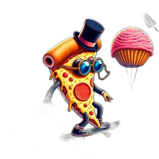 food, umbrella, concept art, 3d render transparent PNG cut-out
