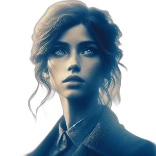 face, jacket, staff, concept art transparent PNG cut-out