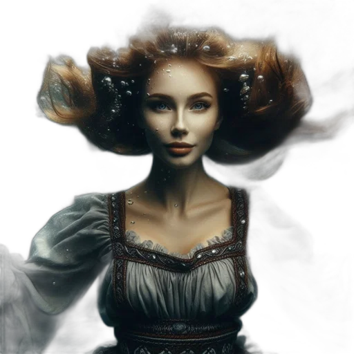dress, hair, face, crown transparent PNG cut-out