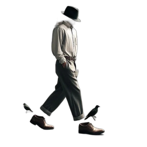 shoes, hat, concept art, 3d render transparent PNG cut-out