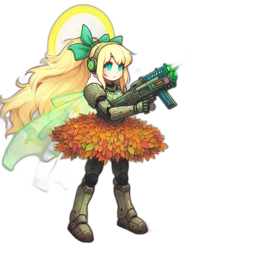 weapon, staff, flower, pixel art transparent PNG cut-out