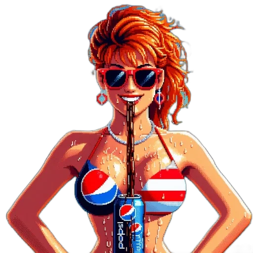 bottle, pixel art, cyberpunk, vaporwave transparent PNG cut-out