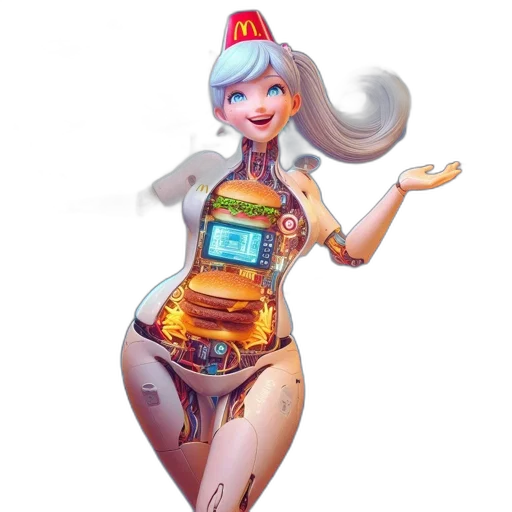 robot, dress, staff, concept art transparent PNG cut-out