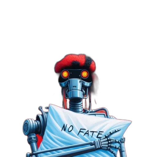 robot, bottle, weapon, crown transparent PNG cut-out