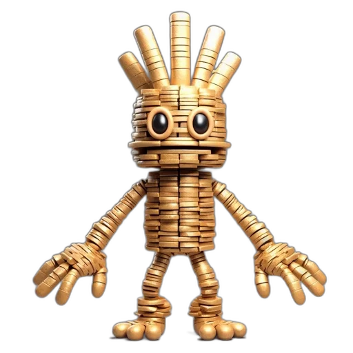 robot, crown, jewelry, staff transparent PNG cut-out