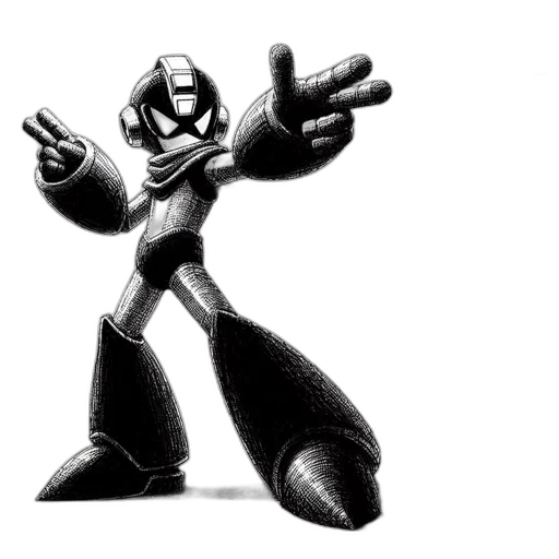 robot, concept art, comic book art, pixel art transparent PNG cut-out