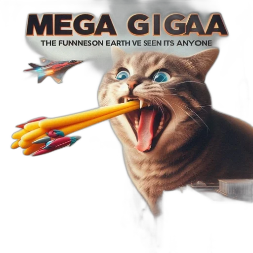 outer space, giant, cartoon, cat transparent PNG cut-out