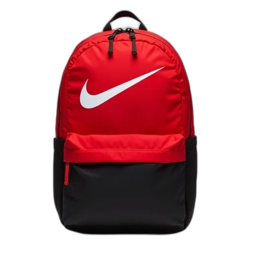 jacket, red, backpack, black transparent PNG cut-out