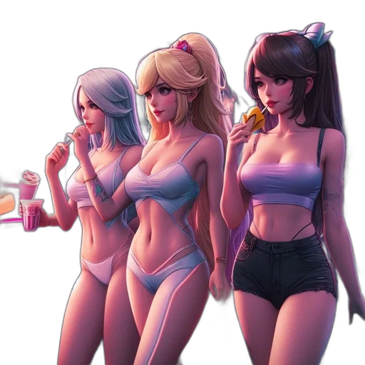 concept art, anime, vaporwave, fantasy art transparent PNG cut-out