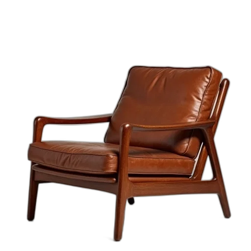 furniture, 3d render, scandinavian, leather transparent PNG cut-out