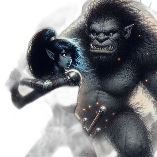 concept art, comic book art, fantasy art, photorealistic transparent PNG cut-out