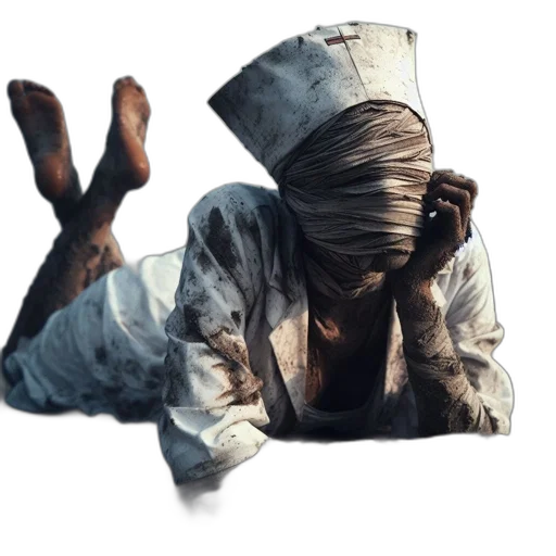 face, mask, hat, staff transparent PNG cut-out