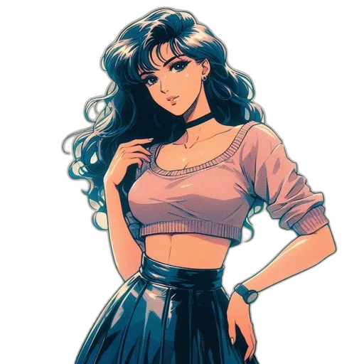 dress, comic book art, cartoon, anime transparent PNG cut-out
