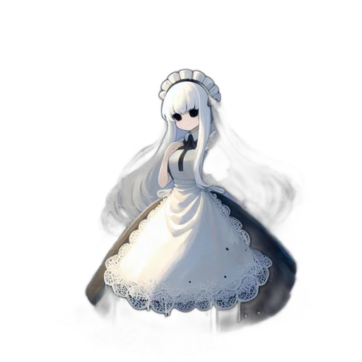 dress, crown, creature, staff transparent PNG cut-out