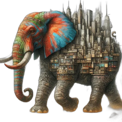 animal, concept art, fantasy art, 3d render transparent PNG cut-out