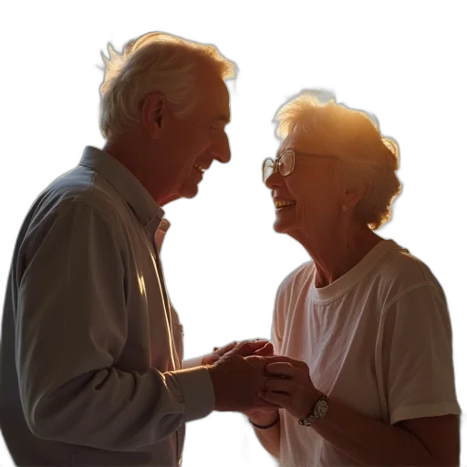 elderly, couple, looking, each transparent PNG cut-out