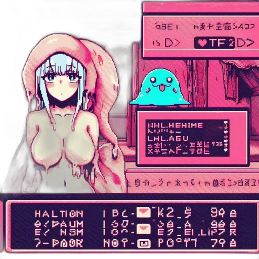 creature, pixel art, vaporwave, cyberpunk transparent PNG cut-out