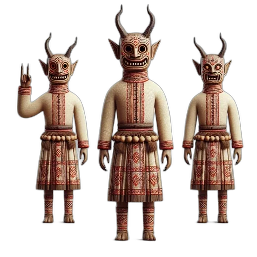 mask, staff, creature, concept art transparent PNG cut-out