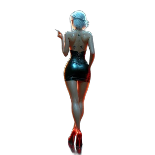 dress, robot, staff, concept art transparent PNG cut-out