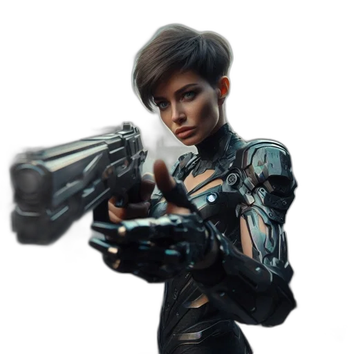 weapon, robot, staff, face transparent PNG cut-out