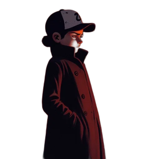 jacket, hat, staff, face transparent PNG cut-out