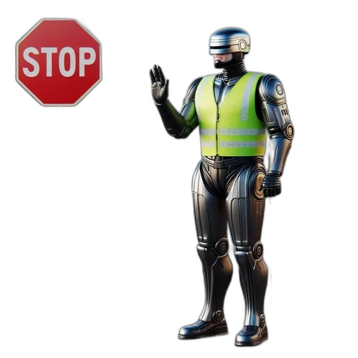 robot, 3d render, concept art, cyberpunk transparent PNG cut-out