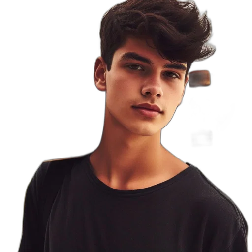hair, face, jacket, hat transparent PNG cut-out