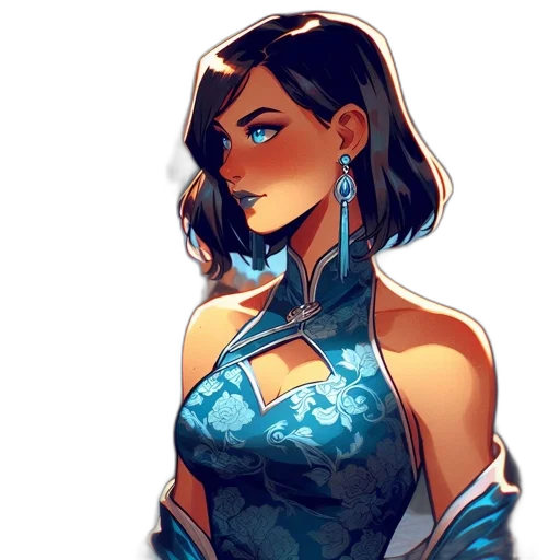 dress, jewelry, comic book art, fantasy art transparent PNG cut-out