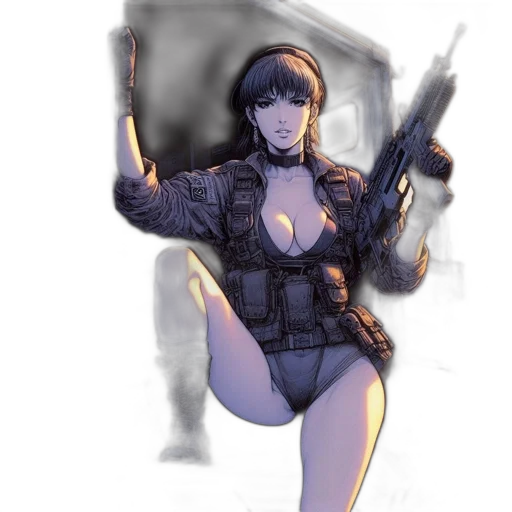 weapon, jacket, concept art, cyberpunk transparent PNG cut-out