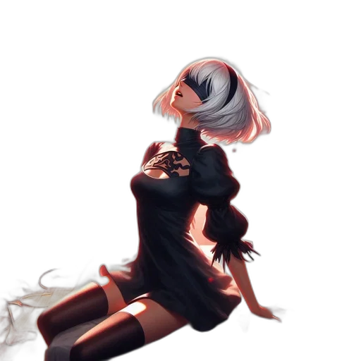 dress, robot, creature, staff transparent PNG cut-out