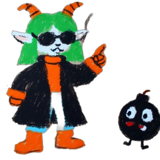 creature, jacket, mask, staff transparent PNG cut-out