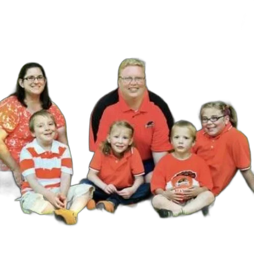 staff, red, family, six transparent PNG cut-out