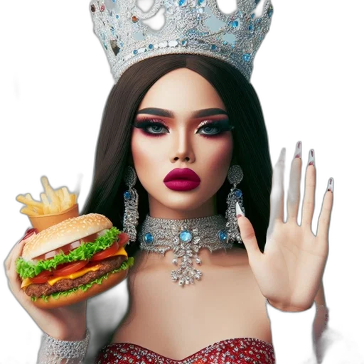 food, crown, photorealistic, concept art transparent PNG cut-out
