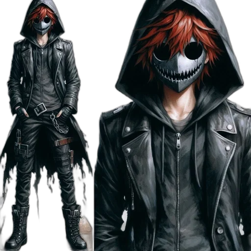 jacket, mask, concept art, cyberpunk transparent PNG cut-out