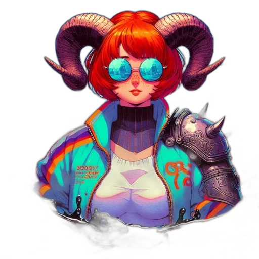 jacket, staff, robot, cyberpunk transparent PNG cut-out