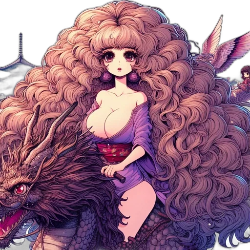 dragon, hair, creature, animal transparent PNG cut-out
