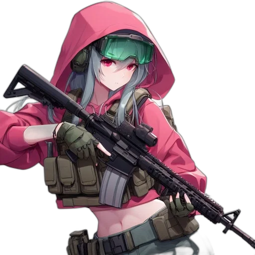 weapon, jacket, animal, anime transparent PNG cut-out