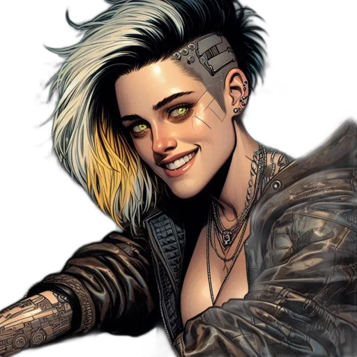jacket, comic book art, cyberpunk, concept art transparent PNG cut-out