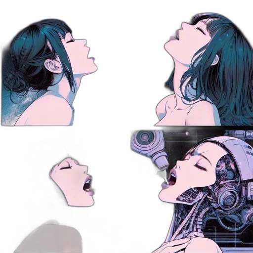 robot, mask, face, cyberpunk transparent PNG cut-out