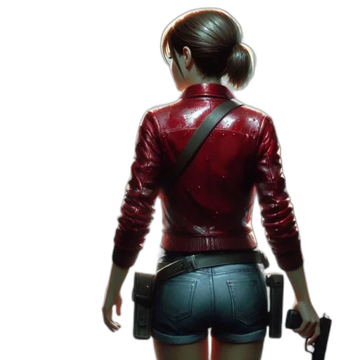 jacket, weapon, concept art, cyberpunk transparent PNG cut-out