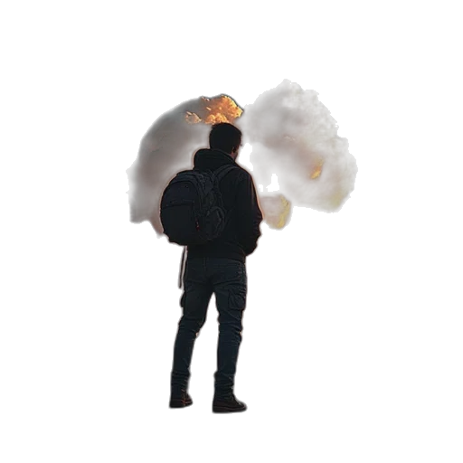 jacket, umbrella, staff, hat transparent PNG cut-out