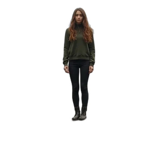 jacket, shoes, dress, hair transparent PNG cut-out