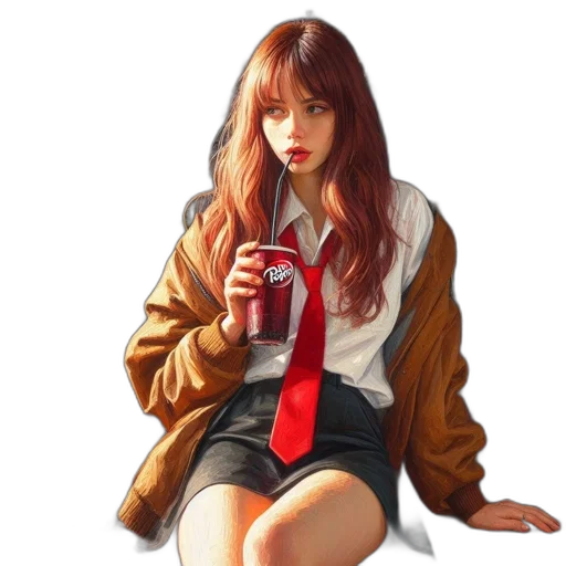 jacket, dress, photorealistic, oil painting transparent PNG cut-out