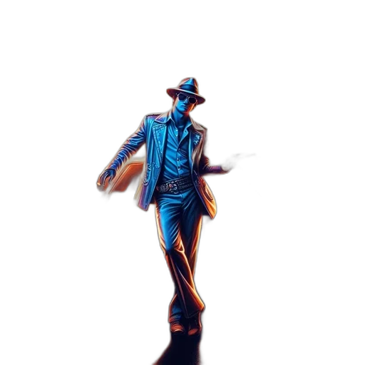 hat, jacket, robot, staff transparent PNG cut-out