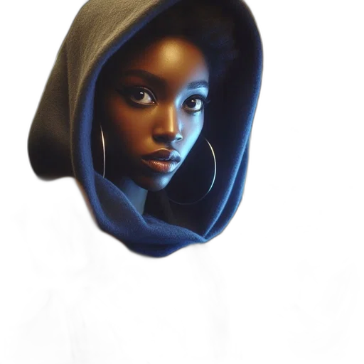 face, mask, jacket, jewelry transparent PNG cut-out