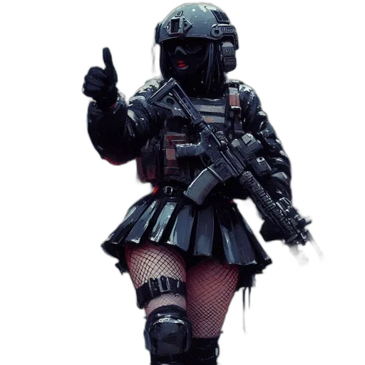 weapon, robot, dress, concept art transparent PNG cut-out