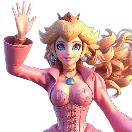 crown, dress, 3d render, concept art transparent PNG cut-out